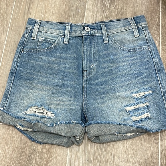 Levi’s Orange Tab Distressed Debim Shorts Size 26 - Picture 4 of 7